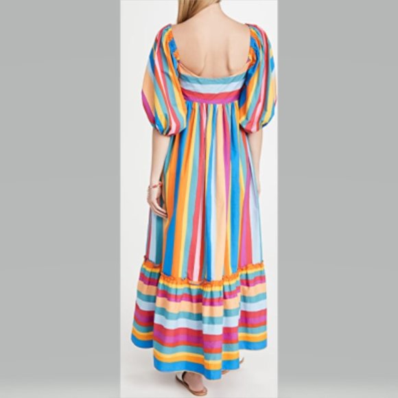 🎉HP🎉 Farm Rio Striped Scarf Maxi Dress Size M - Picture 6 of 14